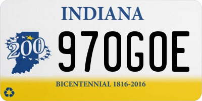 IN license plate 970GOE