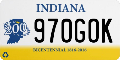 IN license plate 970GOK