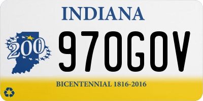 IN license plate 970GOV