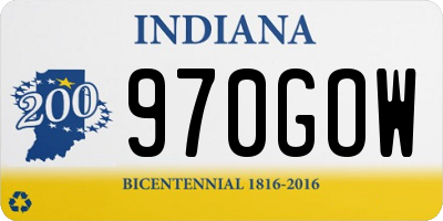 IN license plate 970GOW