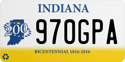 IN license plate 970GPA