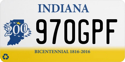 IN license plate 970GPF