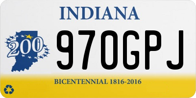 IN license plate 970GPJ