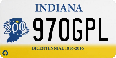 IN license plate 970GPL
