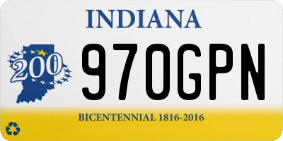 IN license plate 970GPN