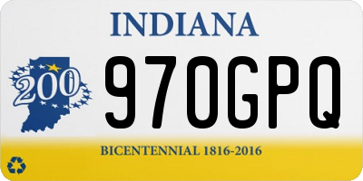 IN license plate 970GPQ