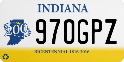 IN license plate 970GPZ