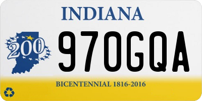IN license plate 970GQA