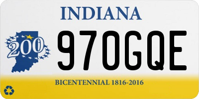 IN license plate 970GQE