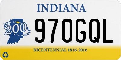 IN license plate 970GQL