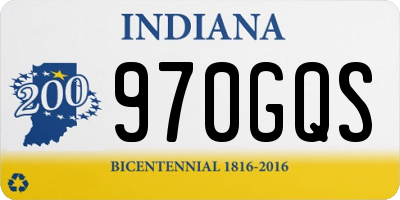 IN license plate 970GQS