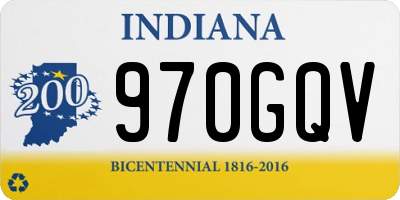 IN license plate 970GQV