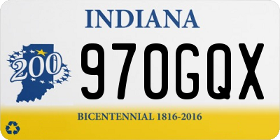 IN license plate 970GQX