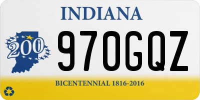 IN license plate 970GQZ