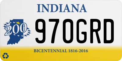 IN license plate 970GRD