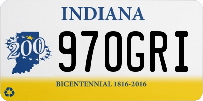 IN license plate 970GRI