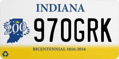 IN license plate 970GRK