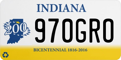 IN license plate 970GRO
