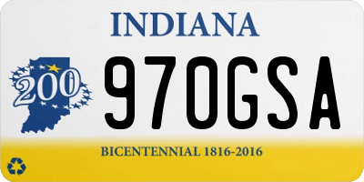 IN license plate 970GSA