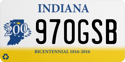 IN license plate 970GSB