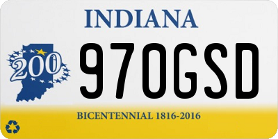 IN license plate 970GSD