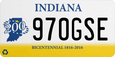 IN license plate 970GSE
