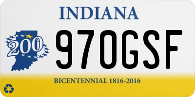 IN license plate 970GSF