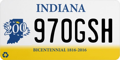 IN license plate 970GSH