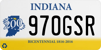 IN license plate 970GSR