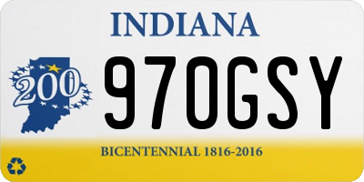 IN license plate 970GSY