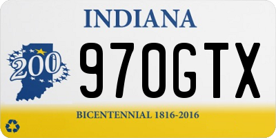 IN license plate 970GTX