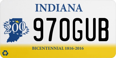 IN license plate 970GUB