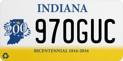 IN license plate 970GUC