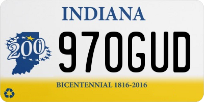 IN license plate 970GUD