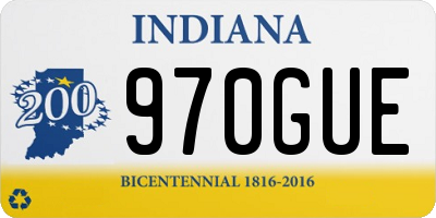 IN license plate 970GUE
