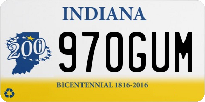 IN license plate 970GUM