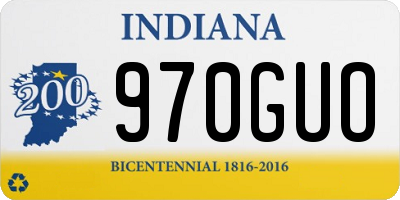 IN license plate 970GUO