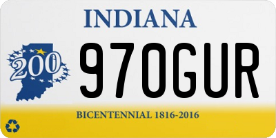 IN license plate 970GUR