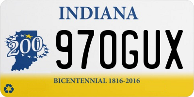 IN license plate 970GUX