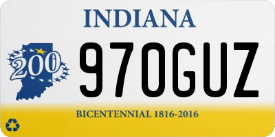 IN license plate 970GUZ