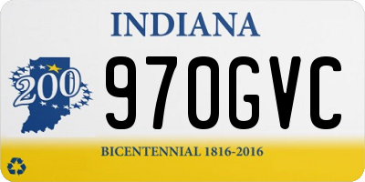IN license plate 970GVC