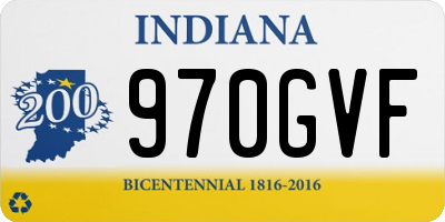 IN license plate 970GVF