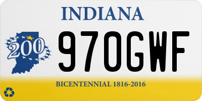 IN license plate 970GWF