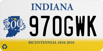 IN license plate 970GWK