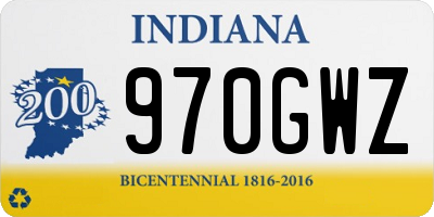 IN license plate 970GWZ