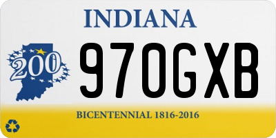 IN license plate 970GXB
