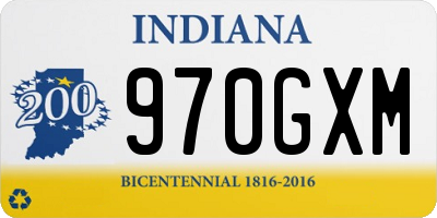IN license plate 970GXM