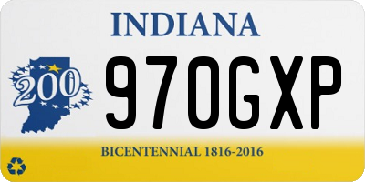 IN license plate 970GXP