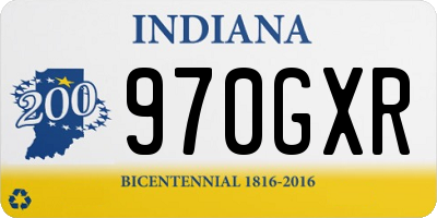 IN license plate 970GXR