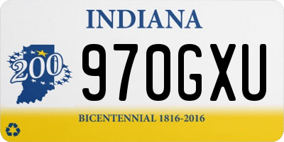 IN license plate 970GXU